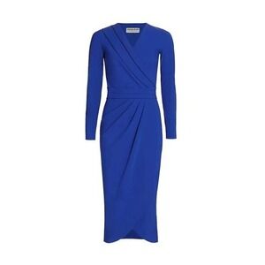 Chiara Boni Jodene pleated wrap midi dress size IT 38 in‎ Azulejo jersey